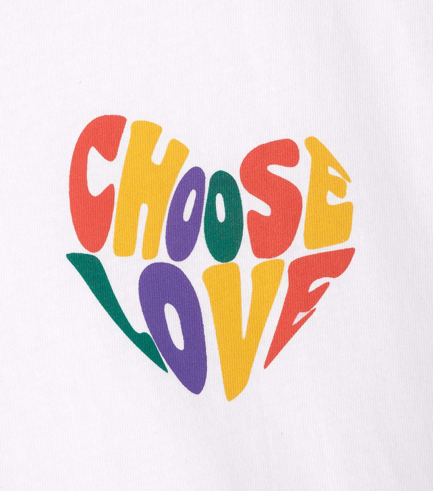 Girls White Choose Love Slogan T-Shirt Image 3
