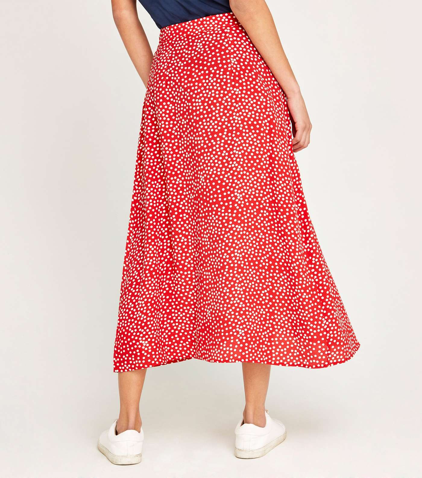 Apricot Red Spot Wrap Midi Skirt  Image 3