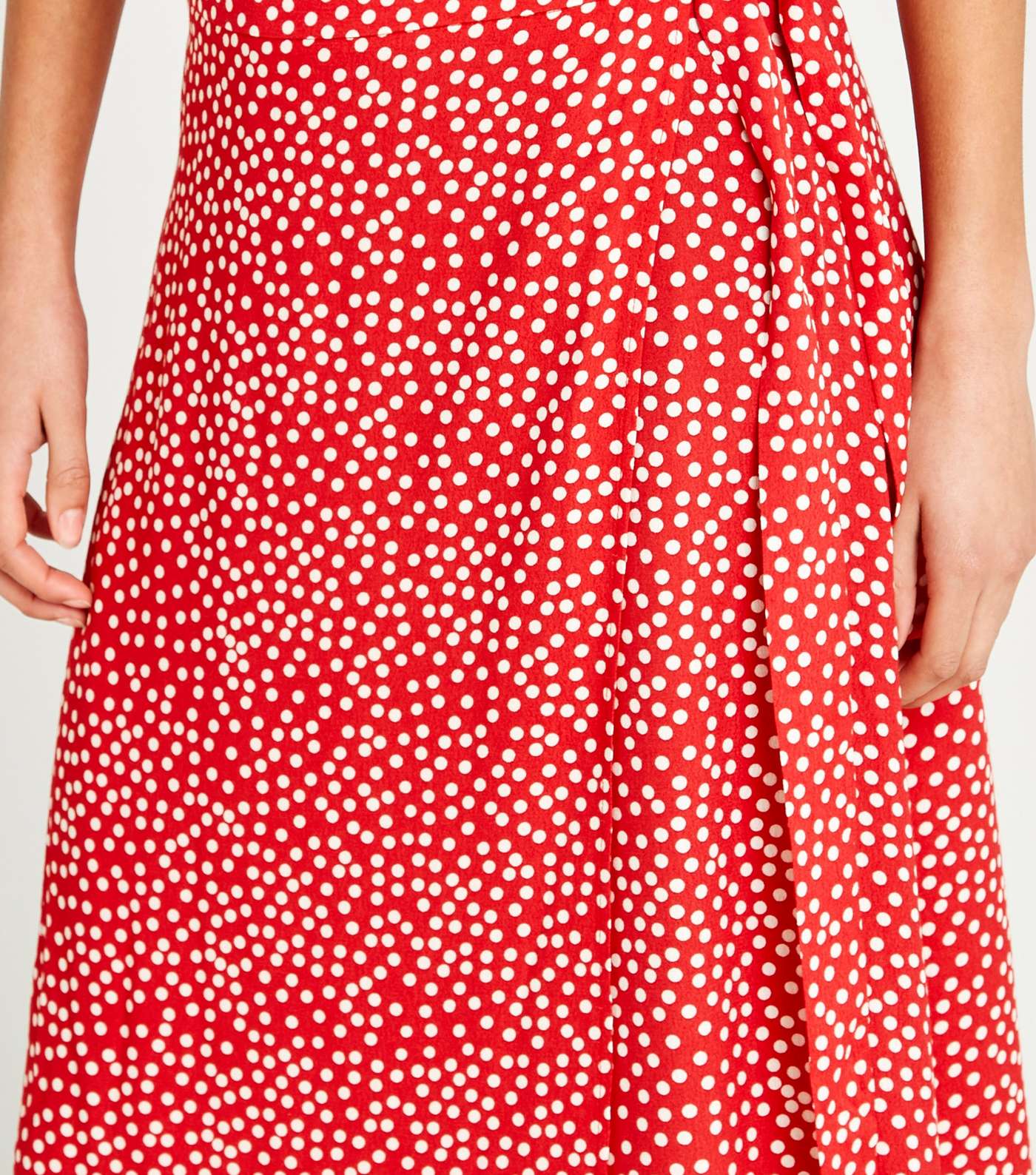 Apricot Red Spot Wrap Midi Skirt  Image 5