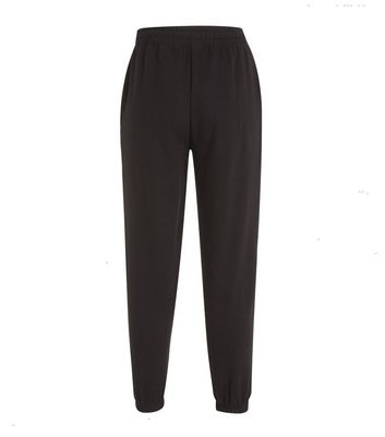 Tall Black Cuffed Tie Waist Joggers 