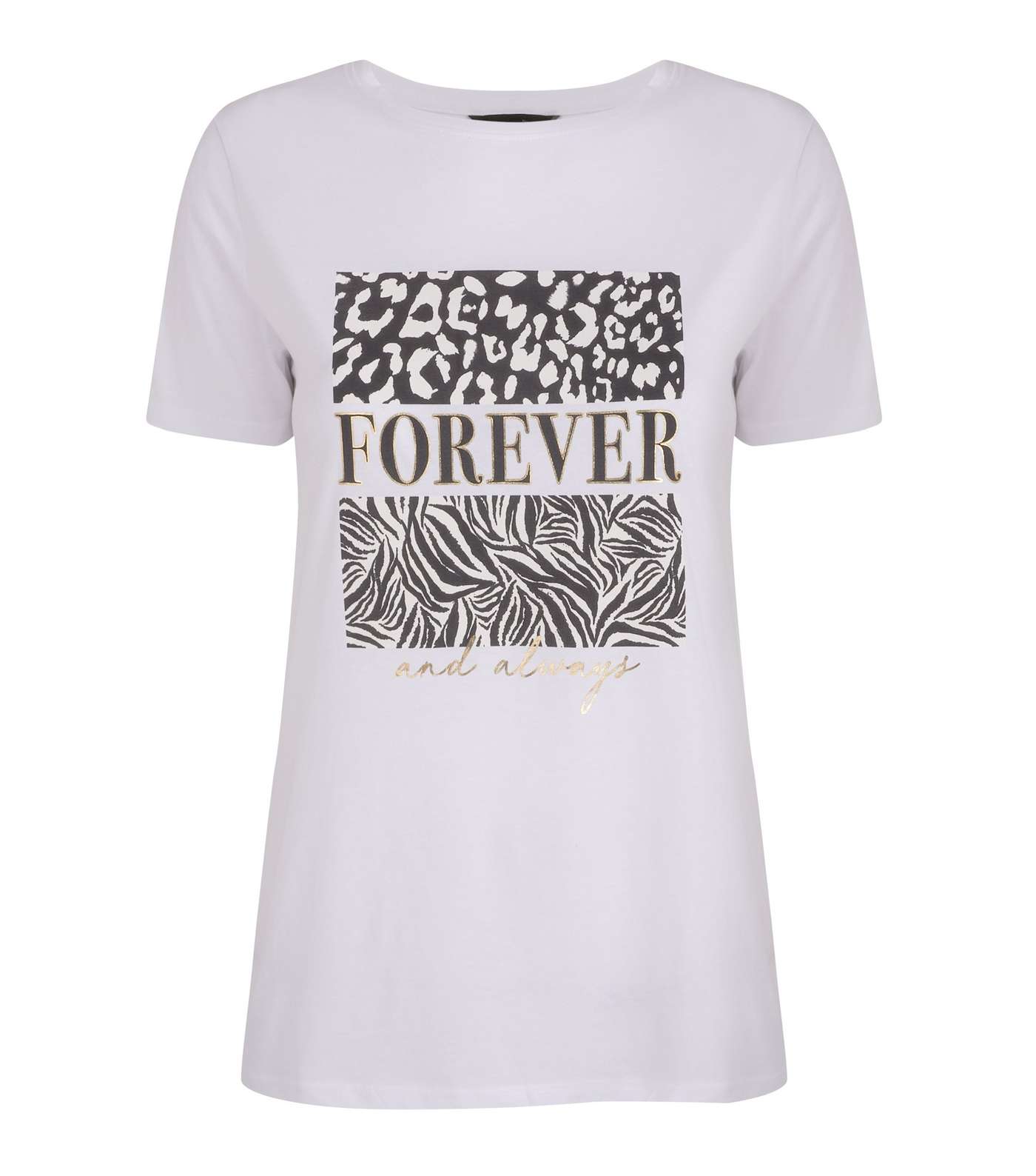 White Animal Forever Box Slogan T-Shirt  Image 5