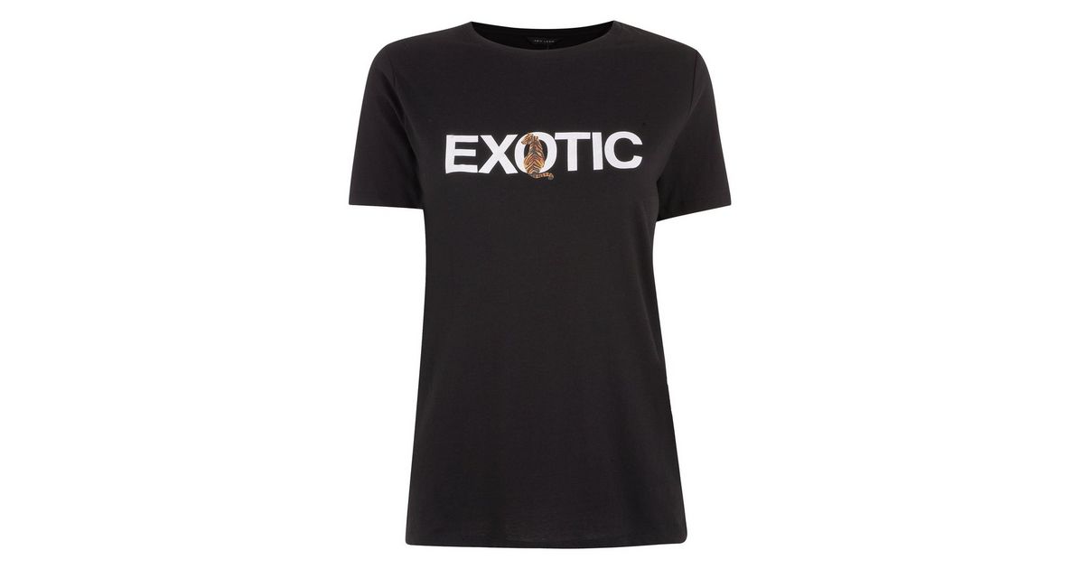 Black Tiger Exotic Slogan T-Shirt | New Look