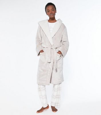 Girls Pale Grey Sloth Hooded Dressing Gown | New Look