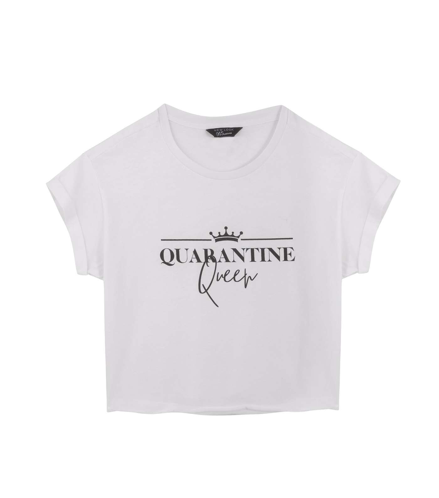 Girls White Slogan Quarantine Queen T-Shirt 