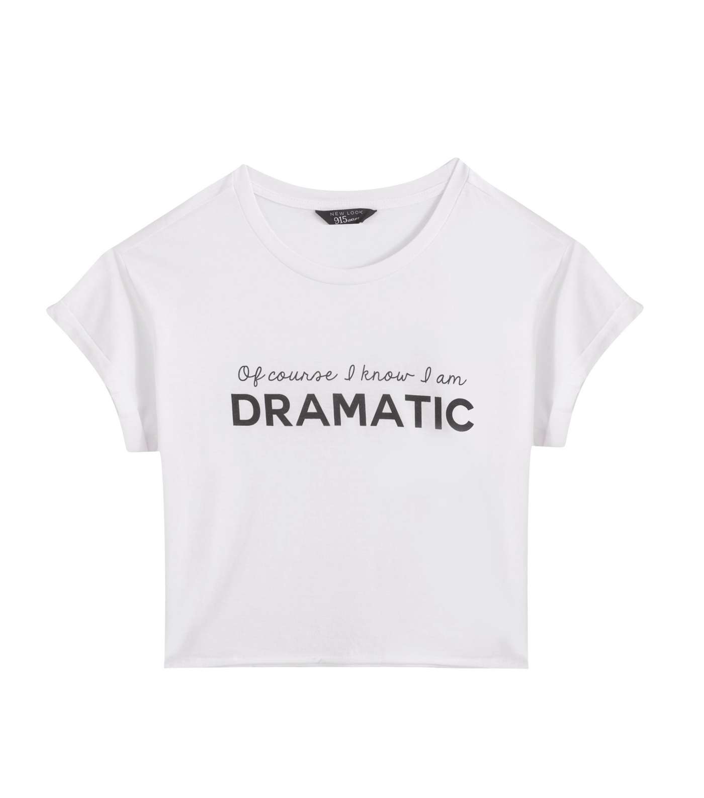 Girls White Dramatic Slogan T-Shirt