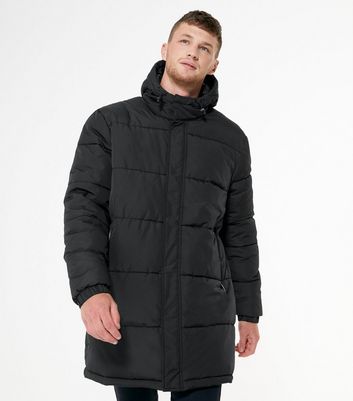 mens long black puffer coat