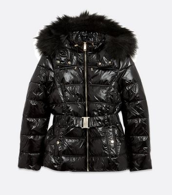 new look petite puffer jacket in black