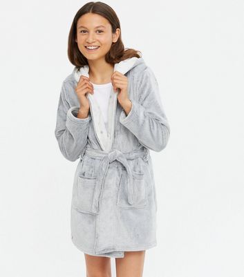 new look grey dressing gown