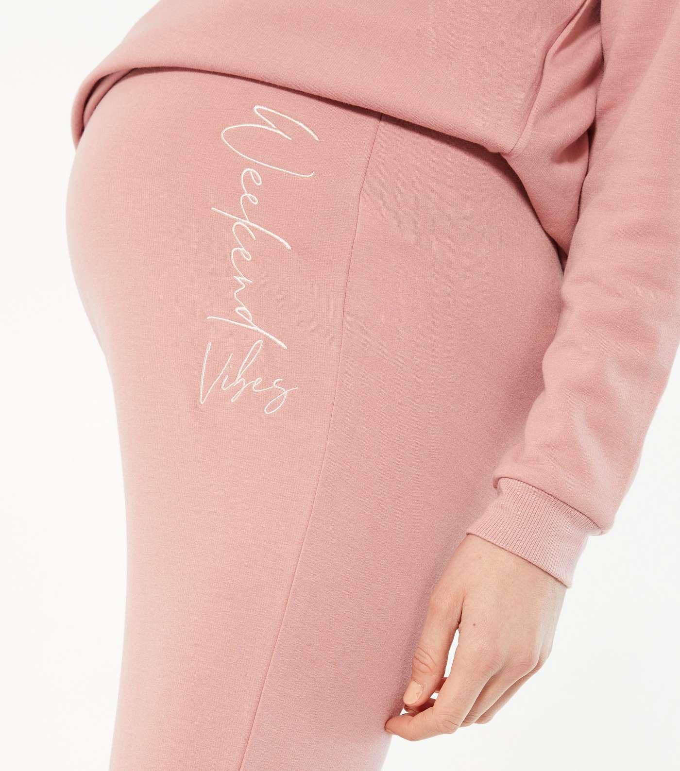 Maternity Mid Pink Weekend Vibes Pyjama Joggers Image 4