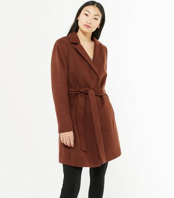 Tan belted outlet coat