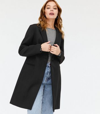 Black crombie hotsell coat womens