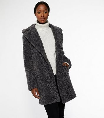 teddy faux fur long coat