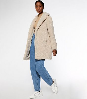 Long cream teddy clearance coat