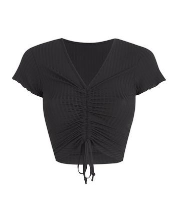 ruched tie front top