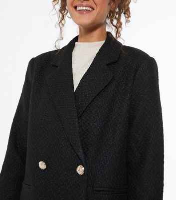 black boucle coatigan