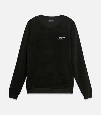 Image of Black Borg NYC Logo Sweatshirt New Look