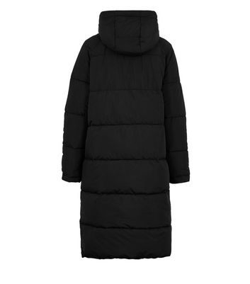 Black Padded Long Puffer Coat | New Look