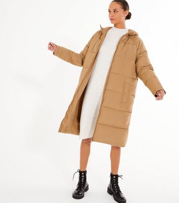 quilted long puffer coat