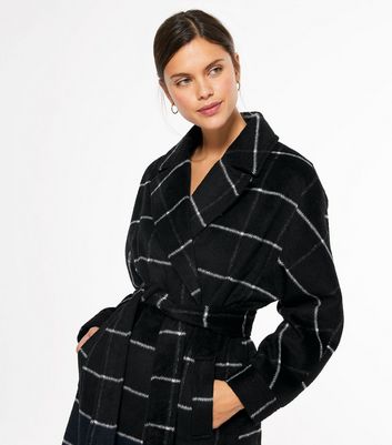 black check coat womens