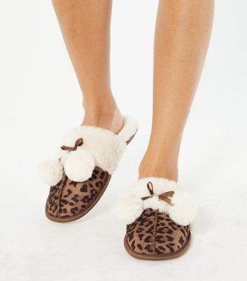 Stone Leopard Print Faux Fur Lined Mule Slippers New Look Vegan shop for Stone Leopard Print Faux Fur Lined Mule Slippers New Look Vegan at Shopo