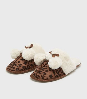 animal print mule slippers