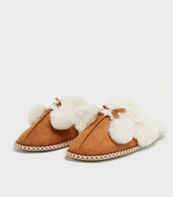 Tan Suedette Faux Fur Lined Mule Slippers New Look Vegan shop for Tan Suedette Faux Fur Lined Mule Slippers New Look Vegan at Shopo