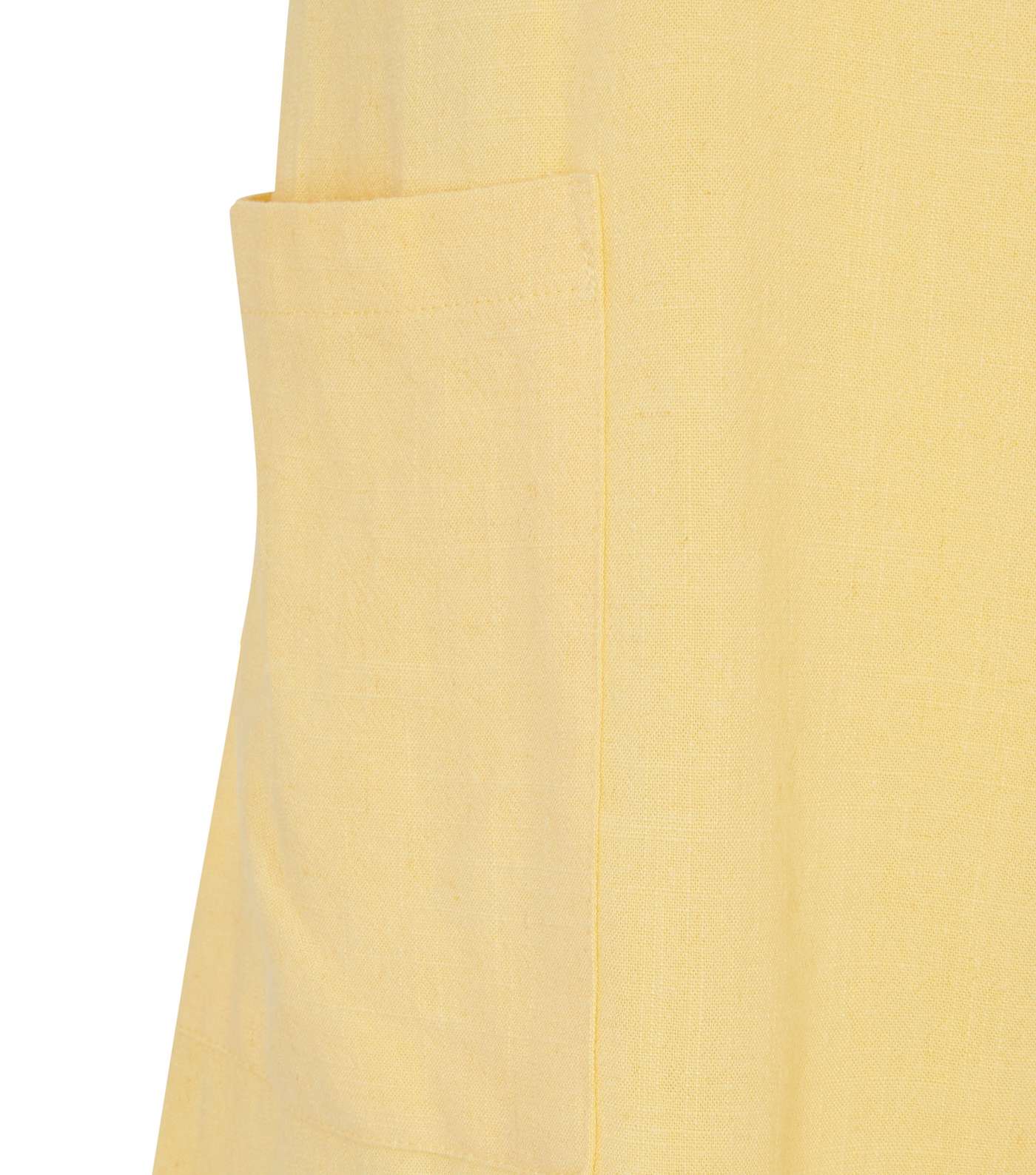 Pale Yellow Linen Look Romper Playsuit Image 3