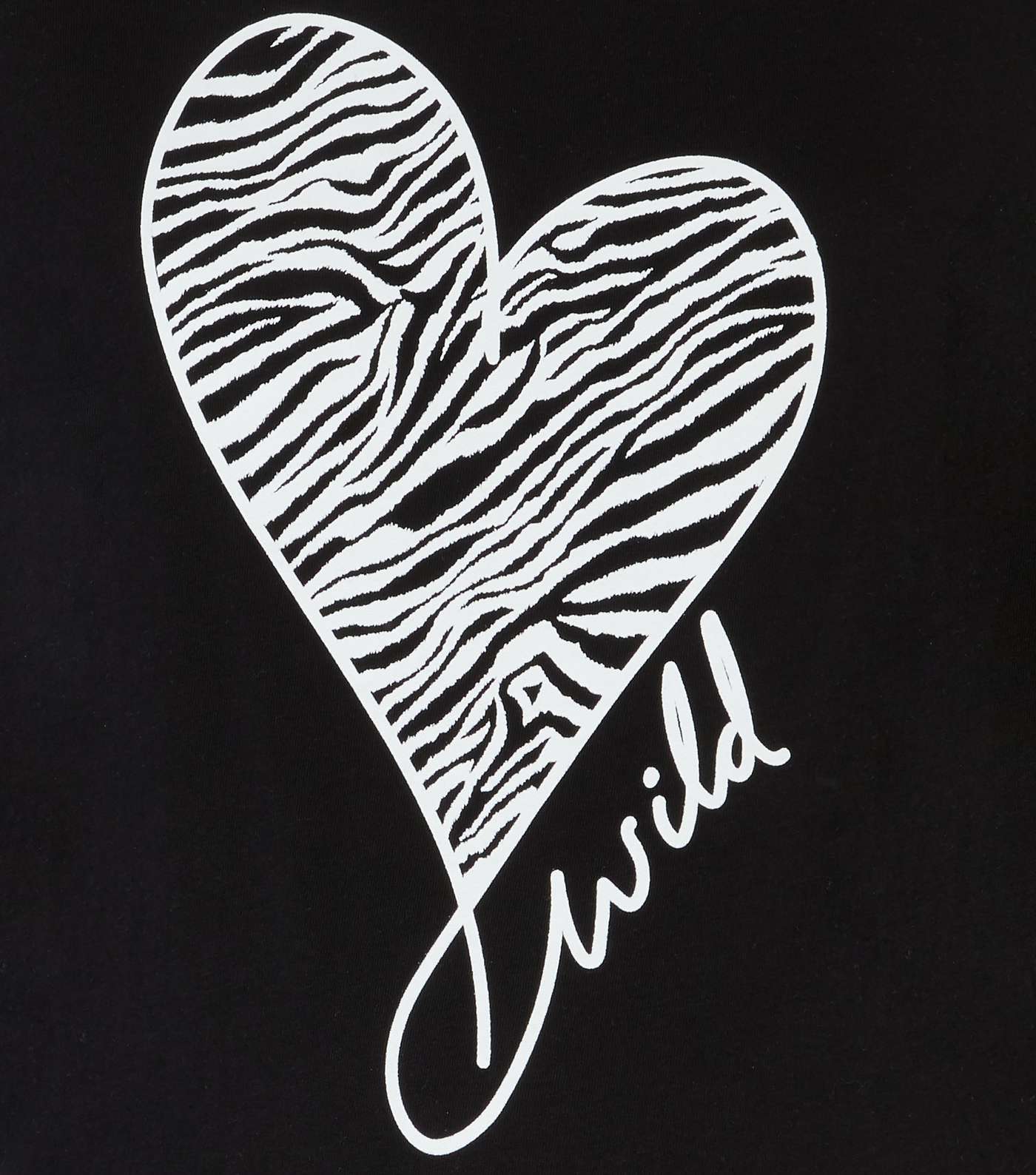 Maternity Black Contrast Wild Heart Slogan T-Shirt Image 3