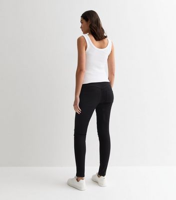 Maternity Black Lift & Shape Ripped Over Bump Emilee Jeggings