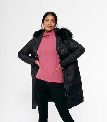 urban bliss stone faux fur trim padded parka coat