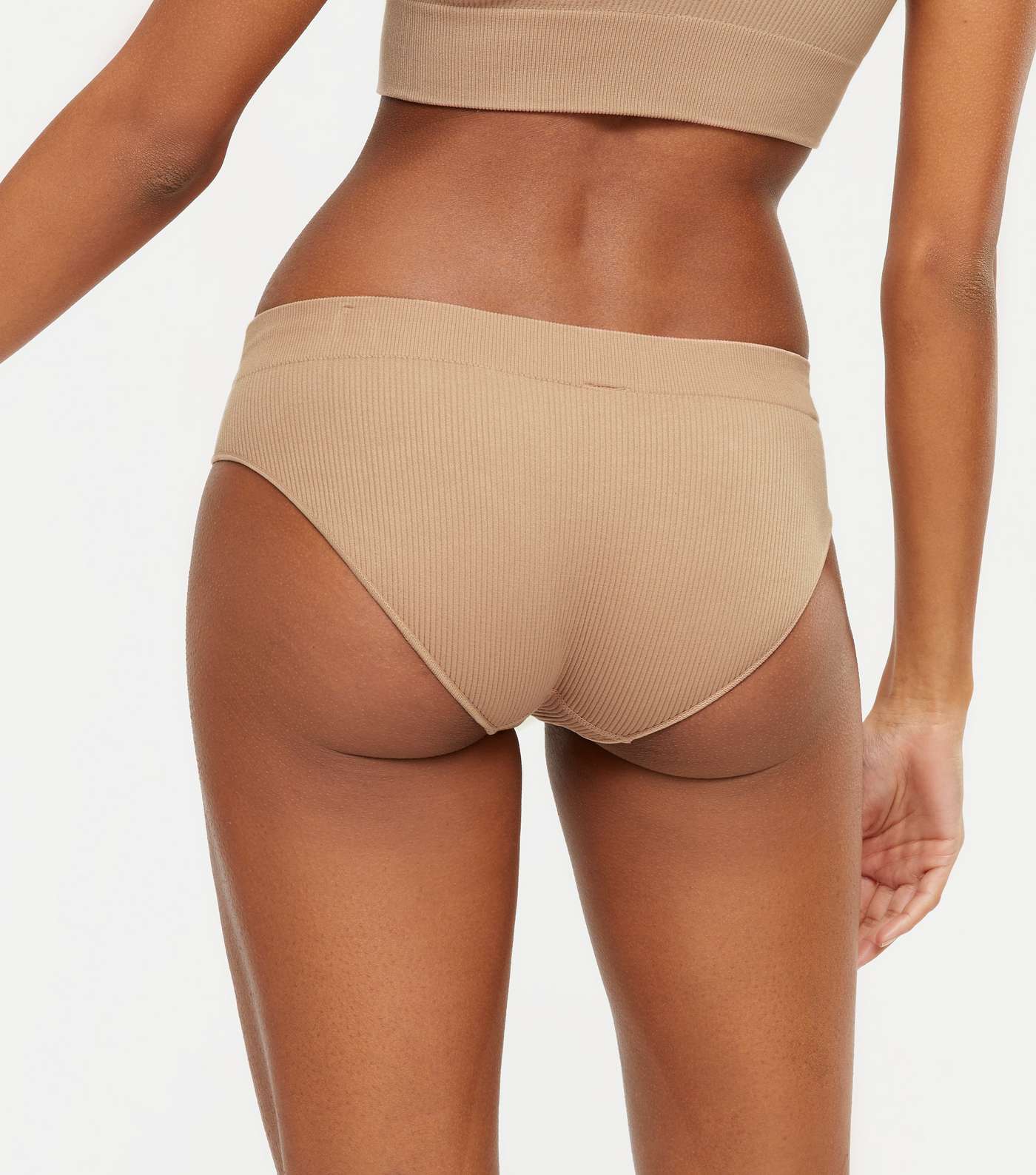 Mink Ribbed Seamless Briefs Image 3