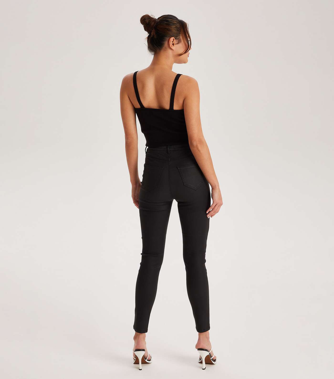 Urban Bliss Black Coated Leather-Look Super Skinny Jeans Image 4