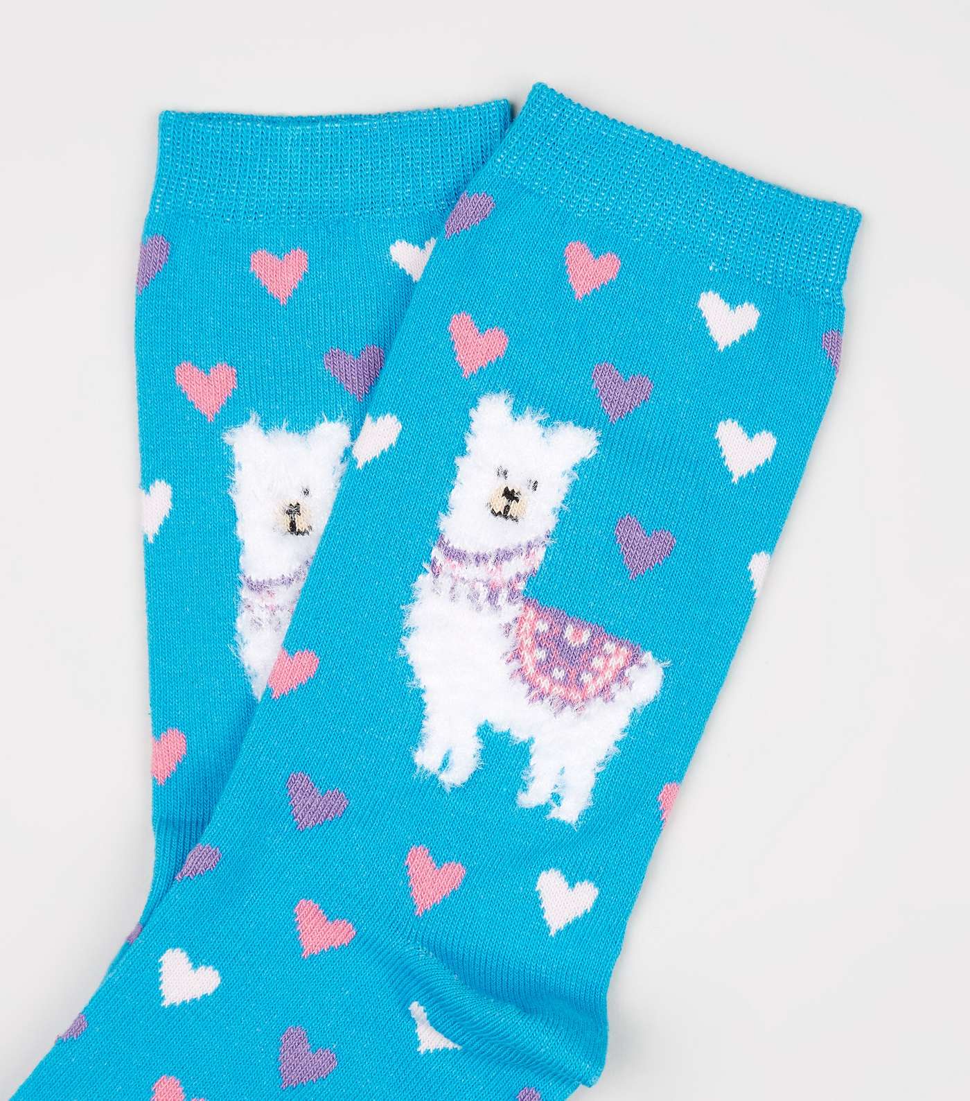 4 Pack Teal Llama Heart Socks Image 3