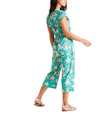 turquoise floral jumpsuit