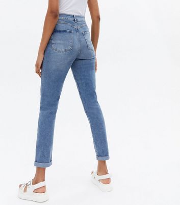 Tall Blue High Waist Tori Mom Jeans 
