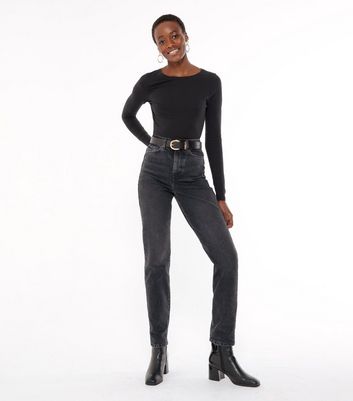 new look mom jeans black