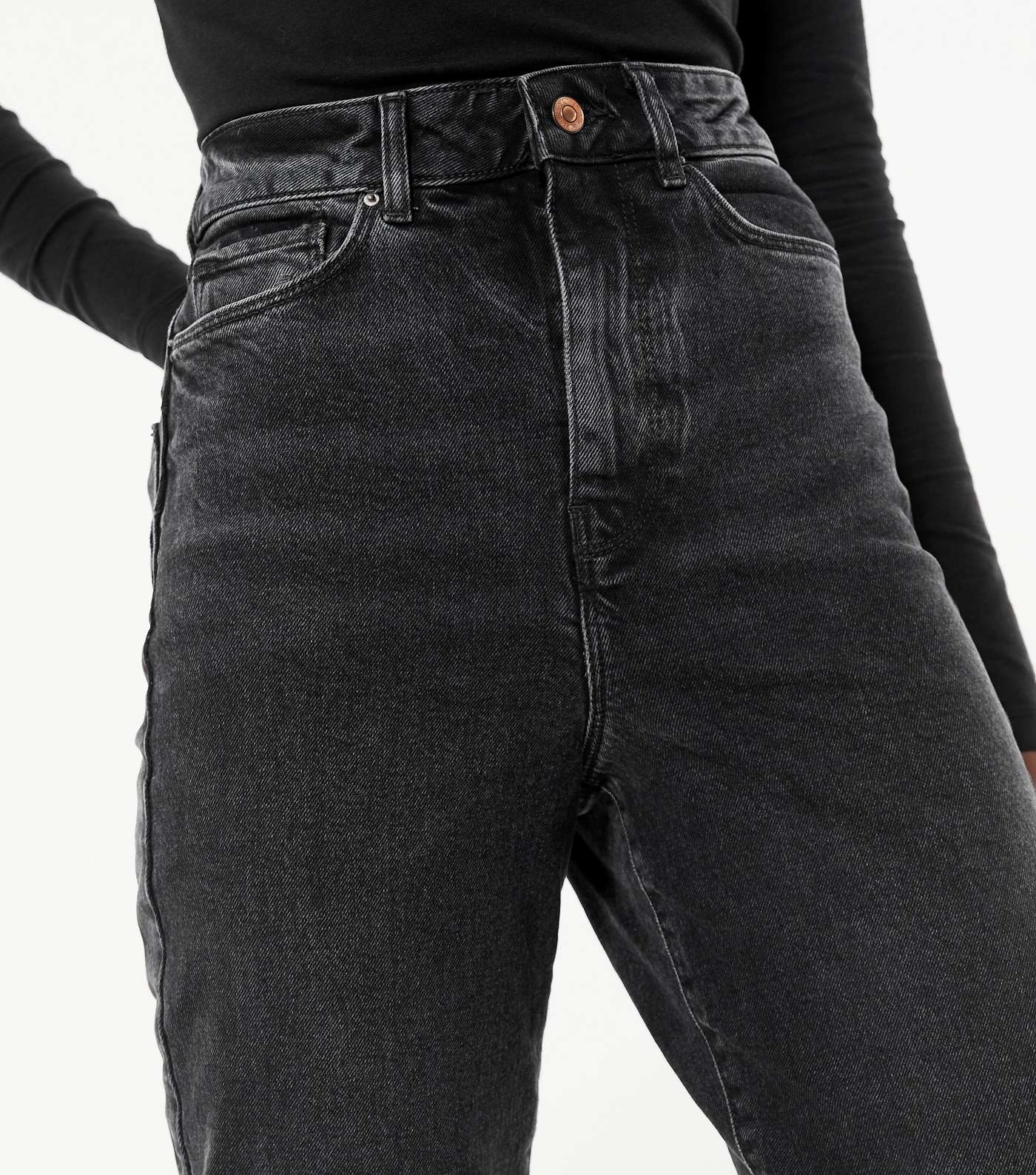 Tall Black High Waist Tori Mom Jeans Image 4