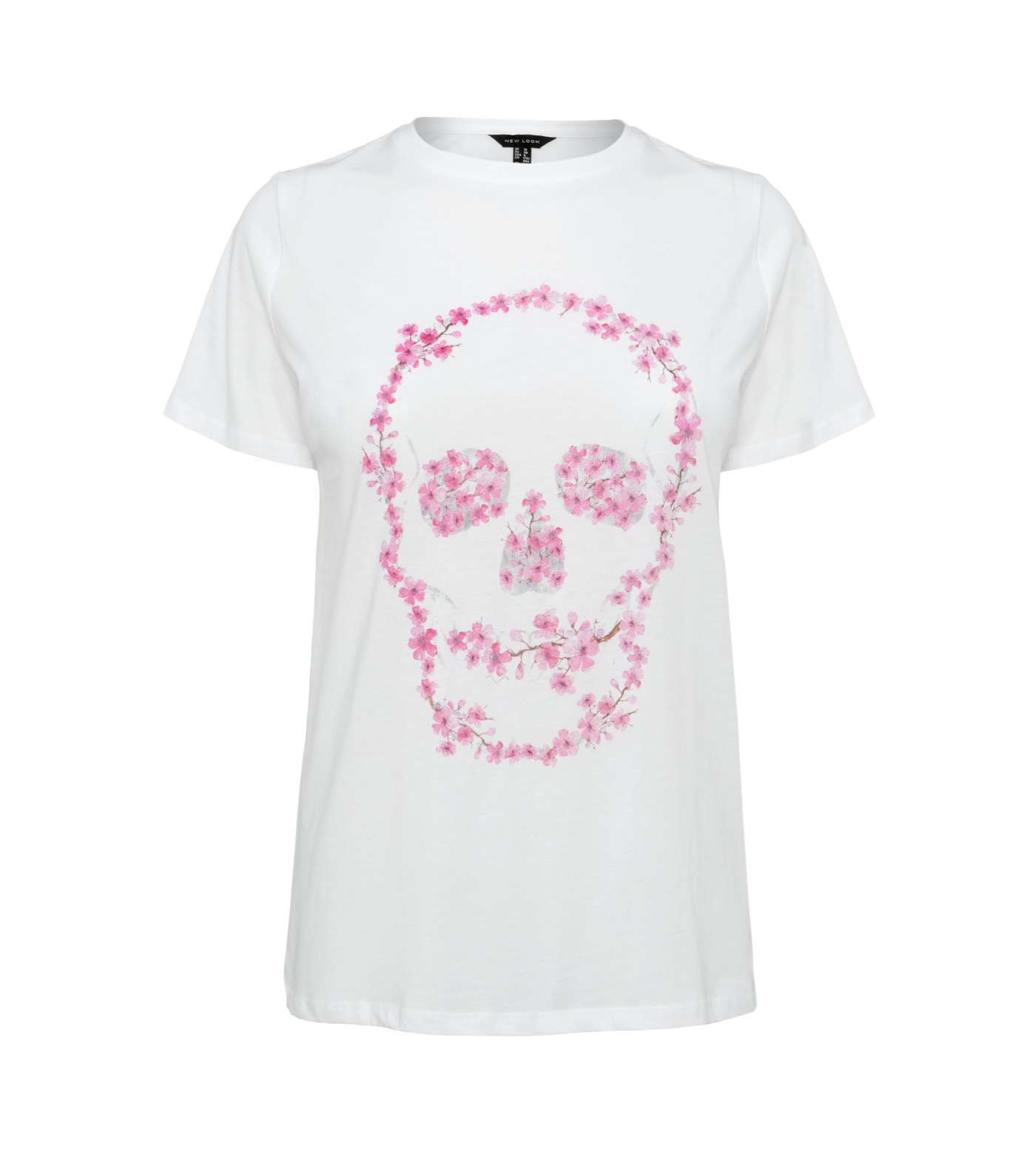 White Floral Skull T-Shirt 