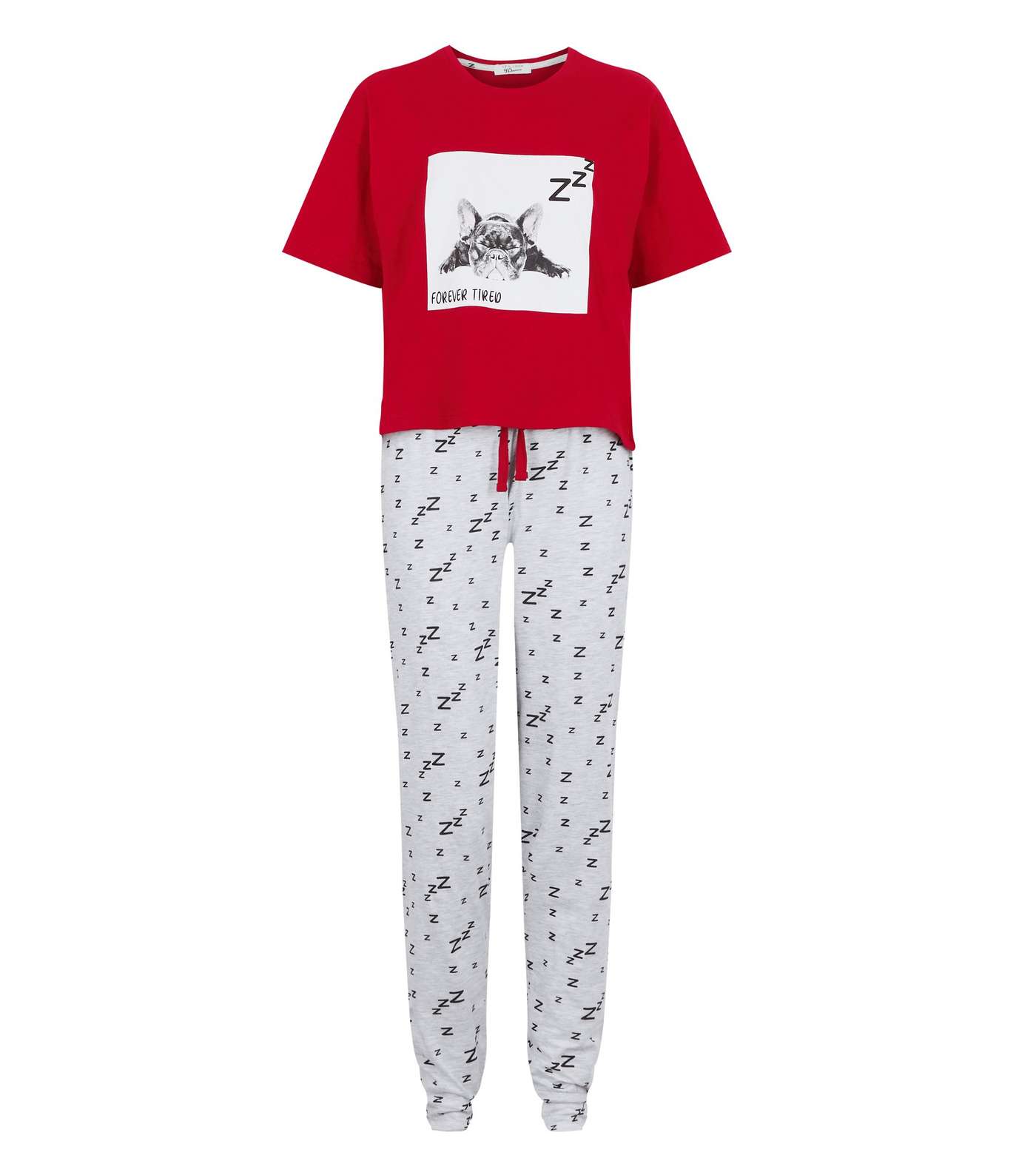 Girls Red Dog Forever Tired Jogger Pyjama Set Image 5