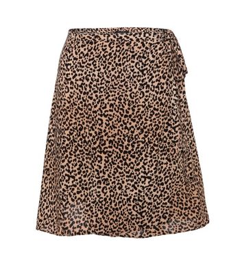 new look leopard wrap skirt