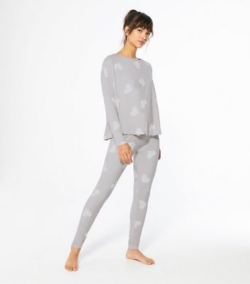 Pale Grey Heart Soft Touch Legging 