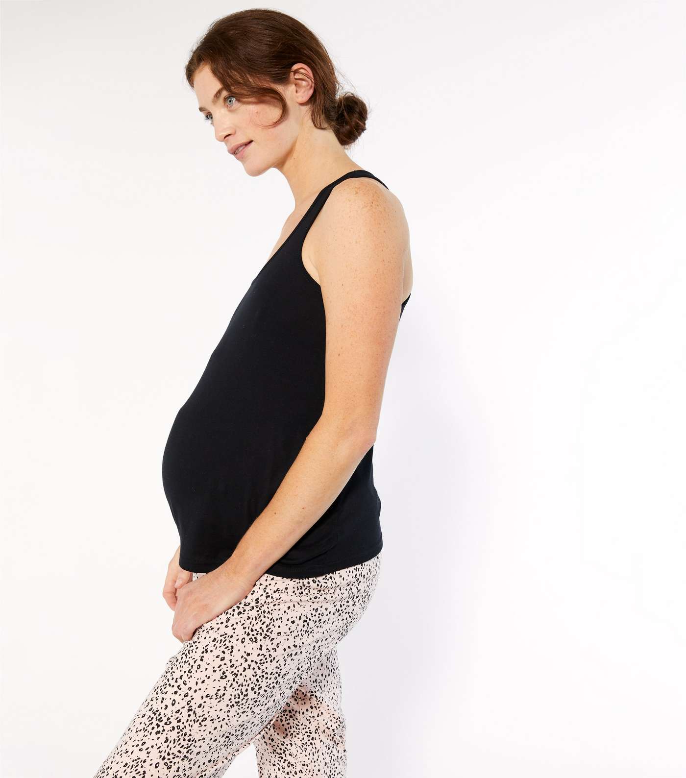 Maternity Black Animal Print Jogger Pyjama Set Image 2