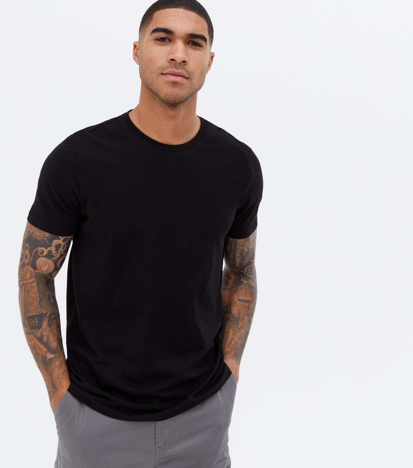 Black Plain Short Sleeve T-Shirt