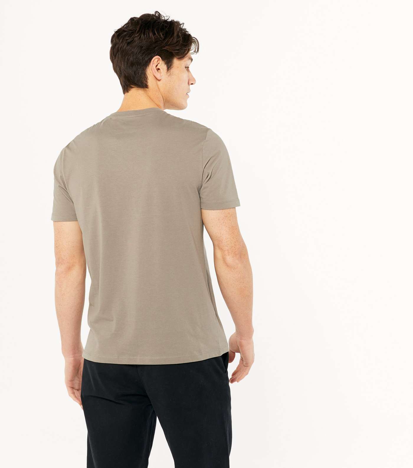 Pale Grey Plain Short Sleeve T-Shirt Image 4