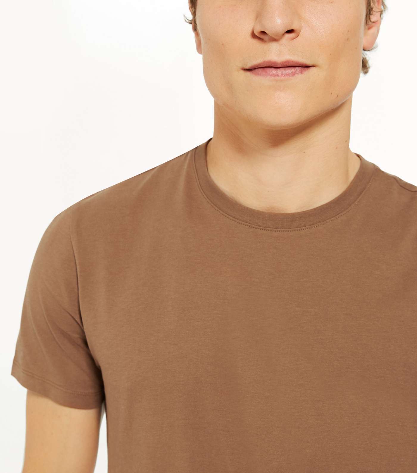 Camel Plain Short Sleeve T-Shirt  Image 3
