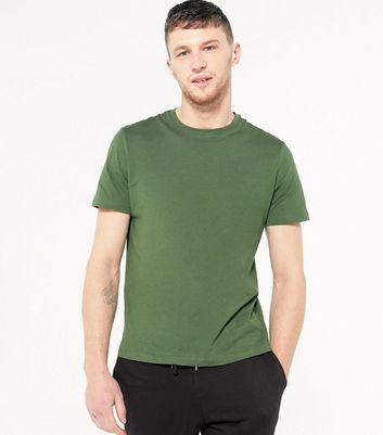 Image of Dark Green Plain Short Sleeve T-Shirt New Look