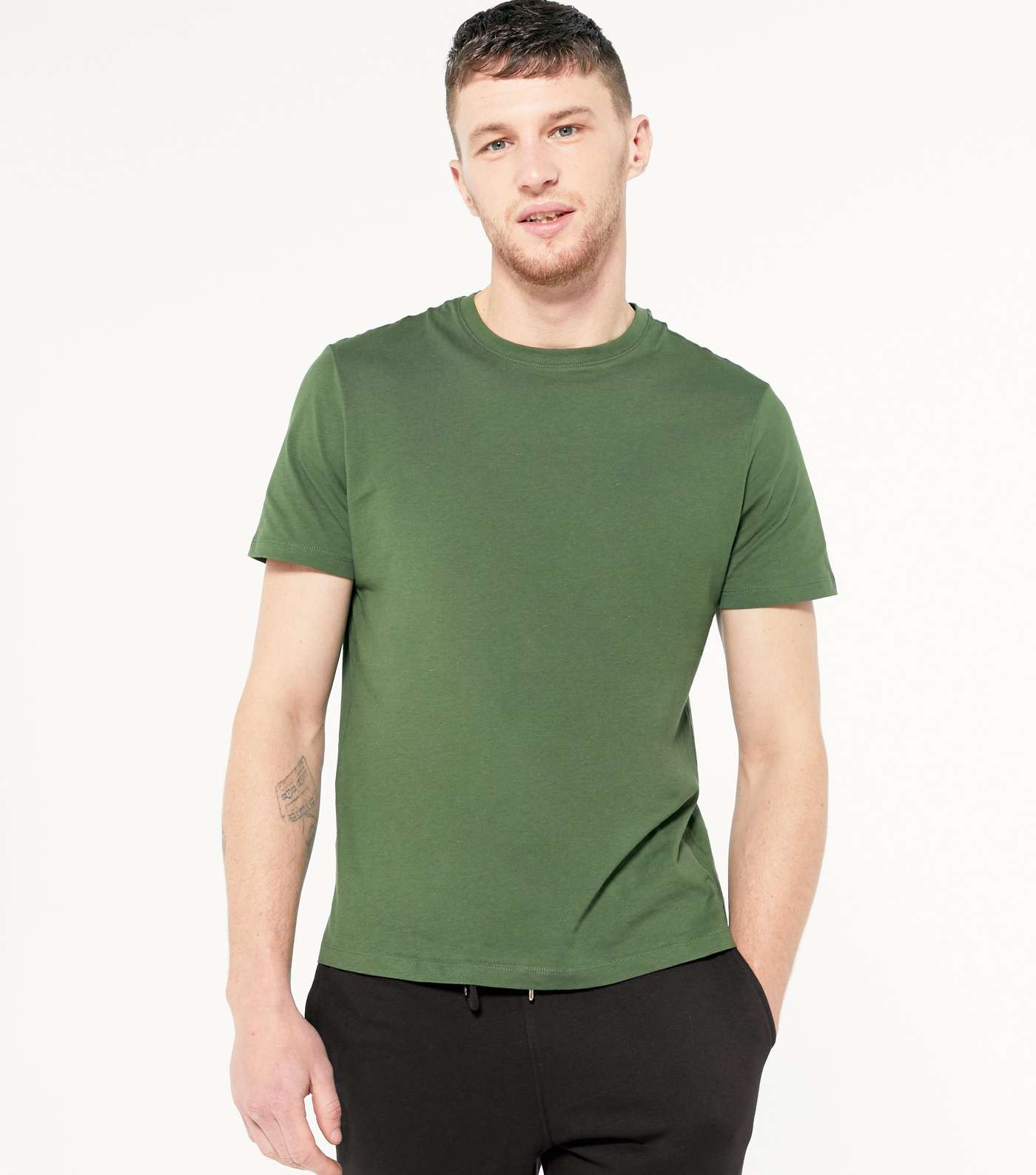 Dark Green Plain Short Sleeve T-Shirt