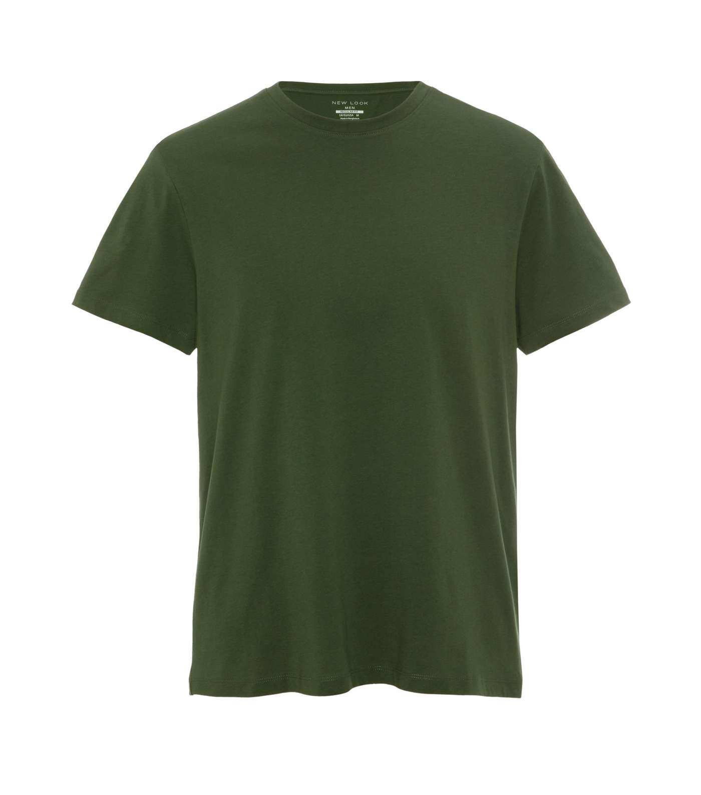 Dark Green Plain Short Sleeve T-Shirt Image 5