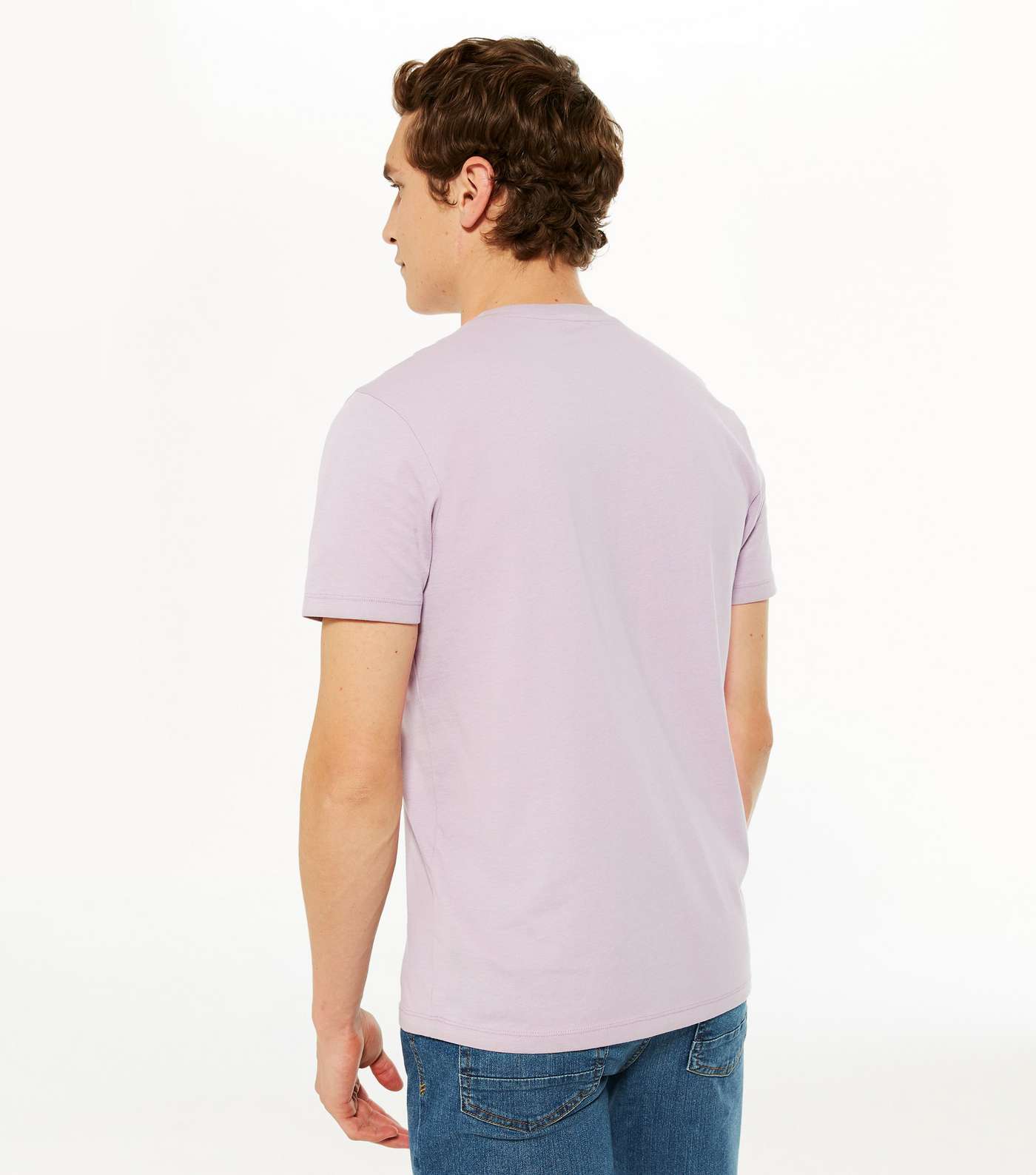 Lilac Plain Short Sleeve T-Shirt Image 4
