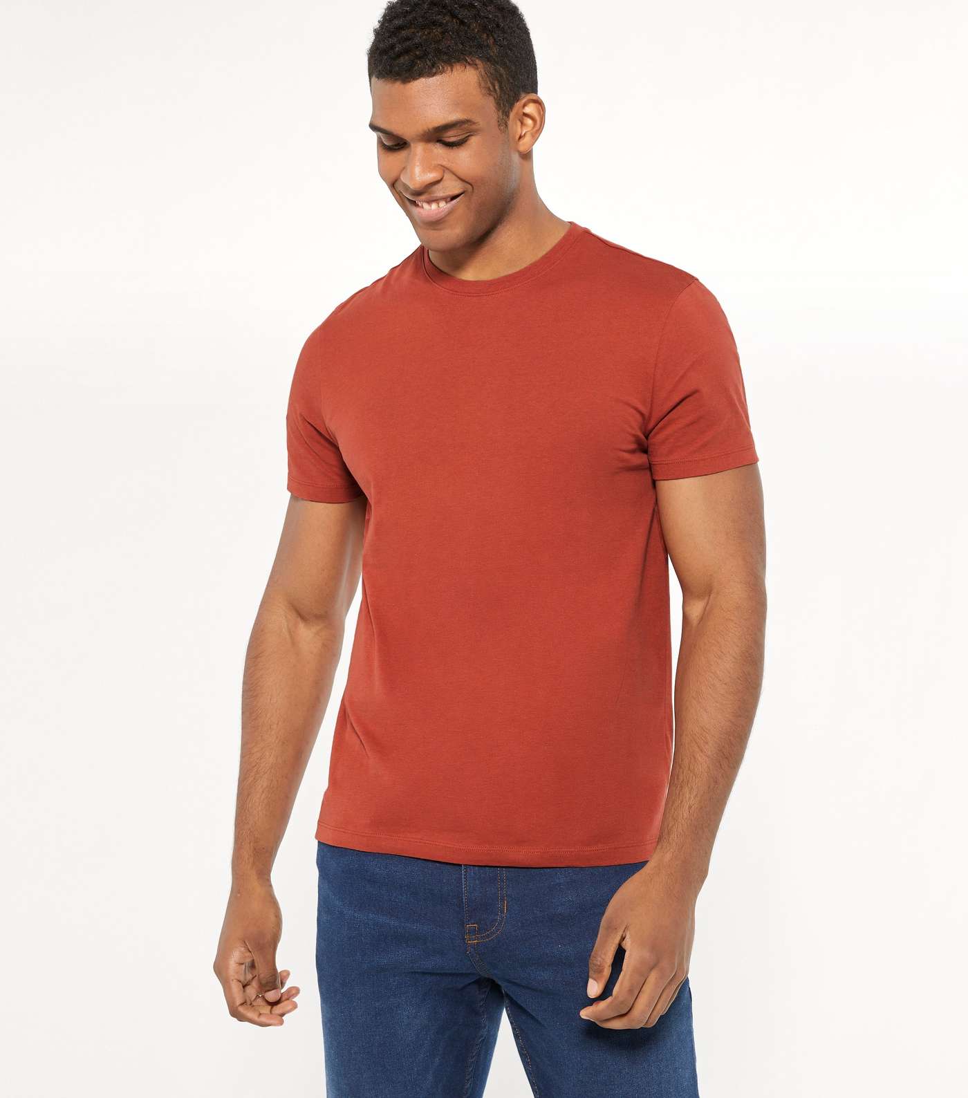 Bright Orange Plain Short Sleeve T-Shirt 